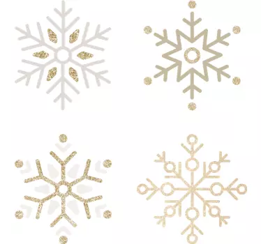 Gouden sneeuwvlok raamsticker - TenStickers