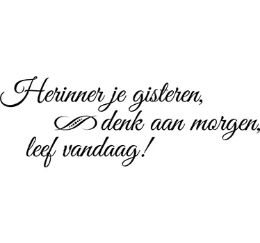 Muursticker woonkamer Tekst leef vandaag motivatie - TenStickers