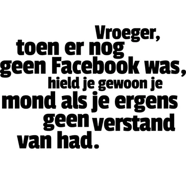 Facebook mond houden grappige tekst sticker - TenStickers