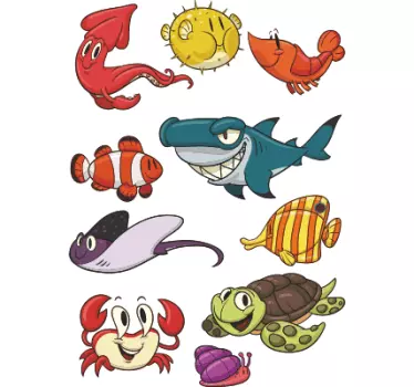 Sticker vissen uit de zee - TenStickers