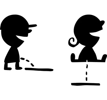 WC kinderen deur stickers - TenStickers