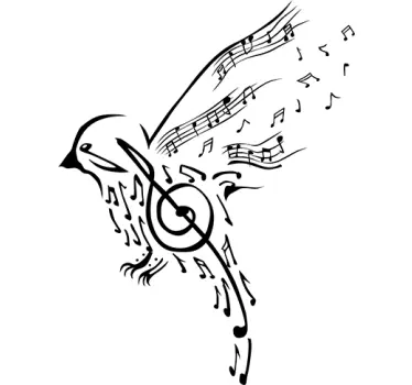 Muziek Vogel Muursticker - TenStickers