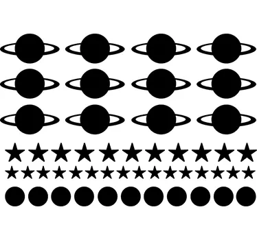 Universum Sterren en Planeten Muursticker - TenStickers