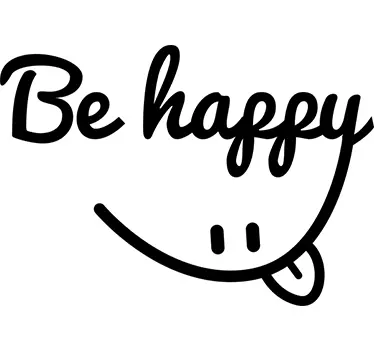 Be Happy smile muursticker woonkamer - TenStickers