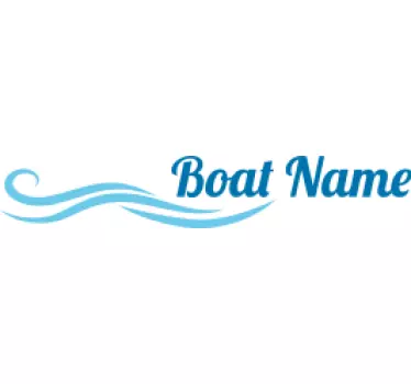 Boot naam sticker met blauwe decoratie golf - TenStickers