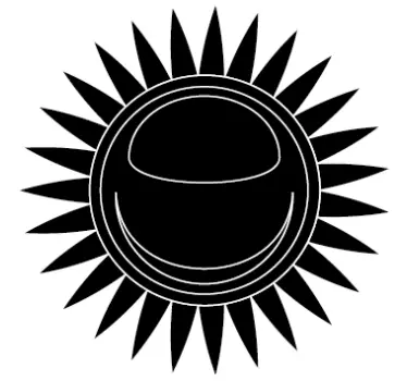 Zonneschijn cirkelvormig embleem sticker geometrische vormen - TenStickers