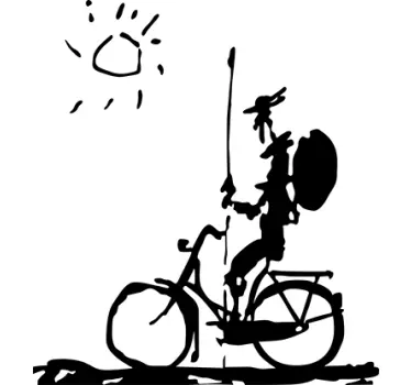 Silhouet Muursticker Fietser - TenStickers