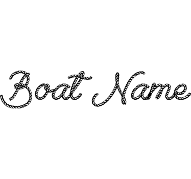 Boot naam sticker met letters van touw - TenStickers