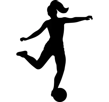 Silhouet vrouwlijke voetbalster - TenStickers