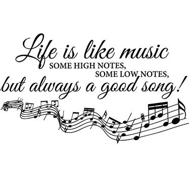 Life is Like Music muursticker woonkamer - TenStickers