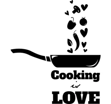 Muursticker keuken cooking is love - TenStickers