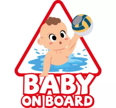 Waterpolo baby aan boord sticker - TenStickers