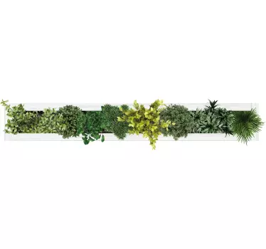 Muursticker woonkamer planten verticale tuinrand - TenStickers