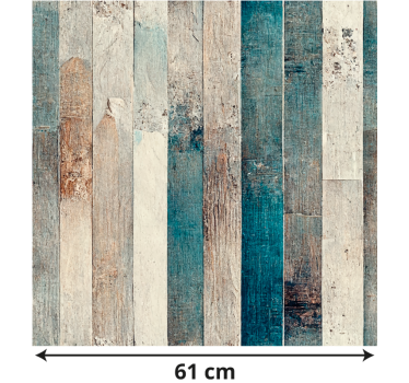 Verouderd hout in blauwtinten Meubelsticker - TenStickers