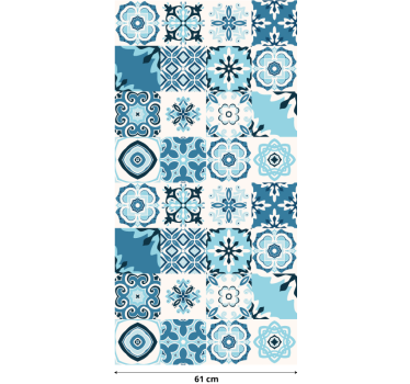 Azulejos blauw Meubelsticker - TenStickers