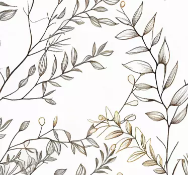 Koelkast sticker illustratie takken - TenStickers