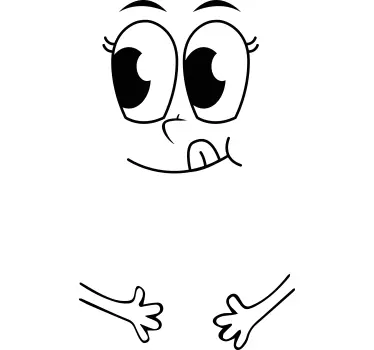 Cartoon gezicht grote ogen koelkast sticker - TenStickers