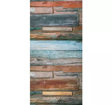 Oude hout Deursticker - TenStickers