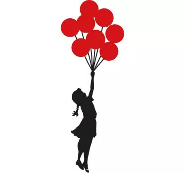 Muursticker Banksy Meisje Balonnen - TenStickers