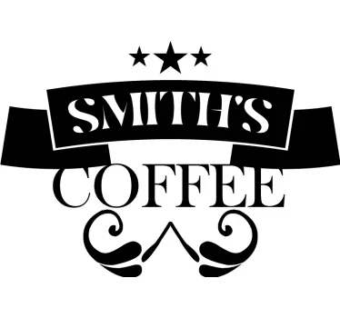 Familienaam Koffie Decoratie sticker  - TenStickers