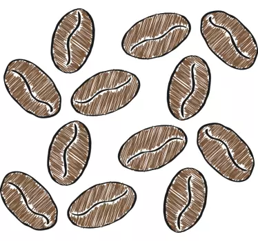 Koffiebonen Decoratie sticker huishoudelijke apparaten - TenStickers