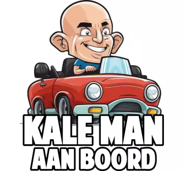 Kaal aan boord autosticker - TenStickers