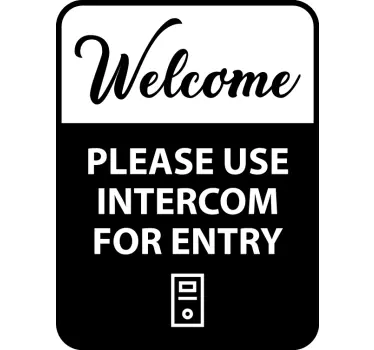 Intercom aanwijzingen tekst sticker - TenStickers