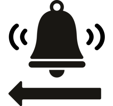 Bel met aanwijzing pijl sticker - TenStickers