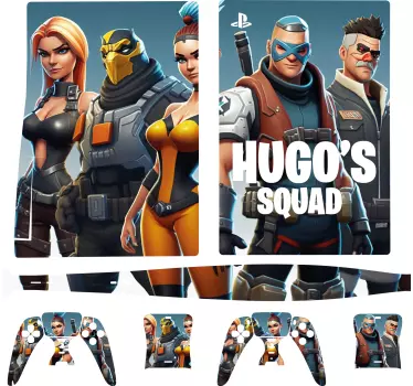 Aanpasbare naam squad playstation games sticker - TenStickers