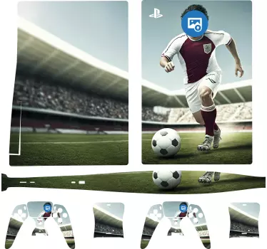 Voetbalspeler gezicht playstation sticker - TenStickers