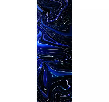 Vloeiende blauwe structuur koelkast sticker - TenStickers