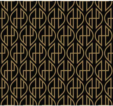 Zwarte meubel sticker gouden decoratie lijnen - TenStickers