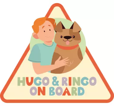 Kinder en hond aan boord Autosticker - TenStickers