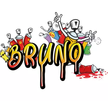 Muursticker met naam urban graffiti - TenStickers
