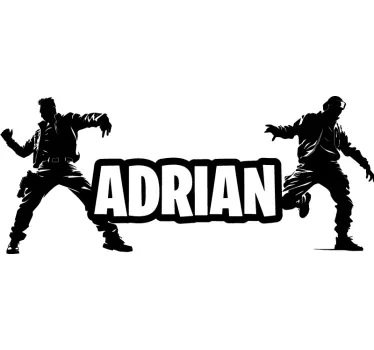 Dansende soldaten met naam sticker - TenStickers