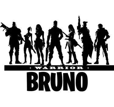 Persoonlijke games sticker met naam en krijger - TenStickers