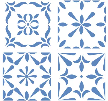 Blauwe tegelstickers badkamer in Portugese stijl - TenStickers