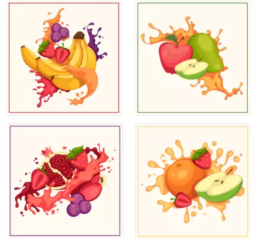 Fruit collage tegelstickers voor keuken - TenStickers
