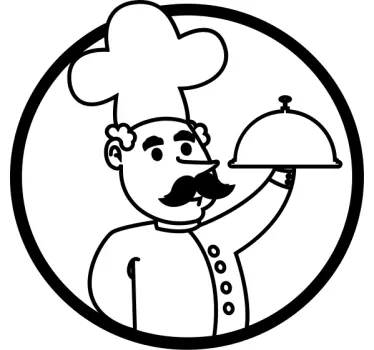 Cheftekening muursticker keuken - TenStickers