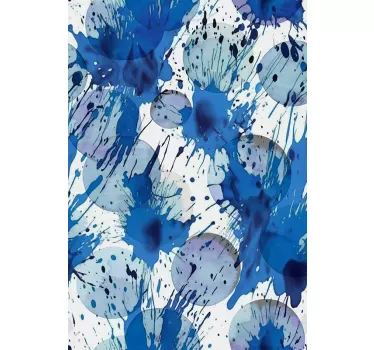 Blauwe inktcirkels Douchecabine sticker - TenStickers
