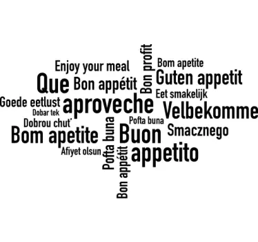 Restaurant sticker "bon appetit" meerdere talen - TenStickers