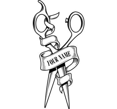 Persoonlijk barbershop logo etalage sticker - TenStickers