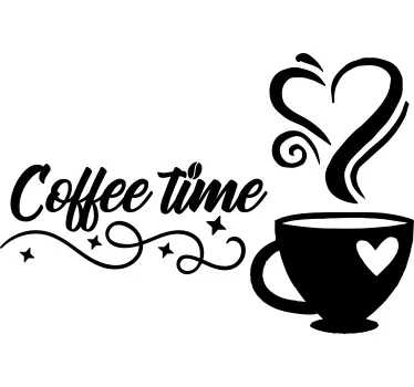 Koffietijd Muursticker keuken - TenStickers