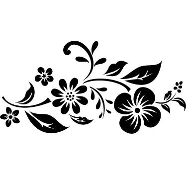 Transparante bloemen raamsticker - TenStickers