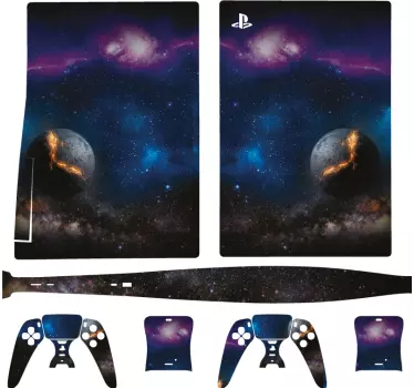 Ruimte design PS5 sticker - TenStickers