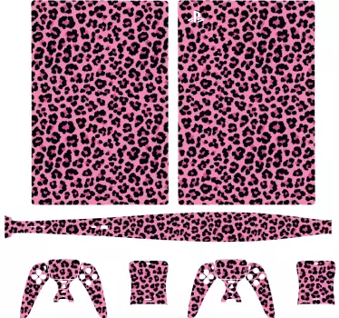 Roze panter print patroon PS5 sticker - TenStickers