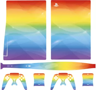 Glanzend regenboogeffect PS5 sticker - TenStickers