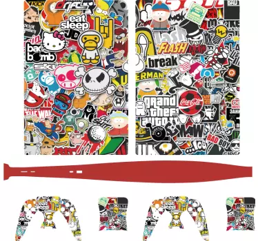 Sticker bomb PS5 sticker - TenStickers