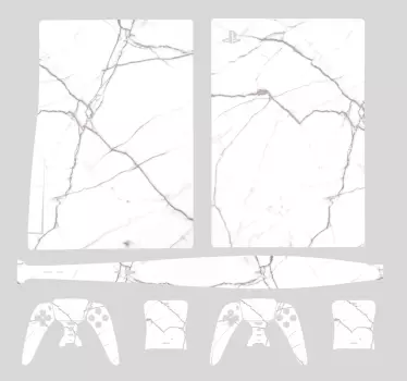 Witte marmer playstation 5 sticker - TenStickers