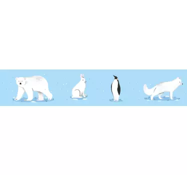 Arctische dieren decoratie sticker voor rand - TenStickers